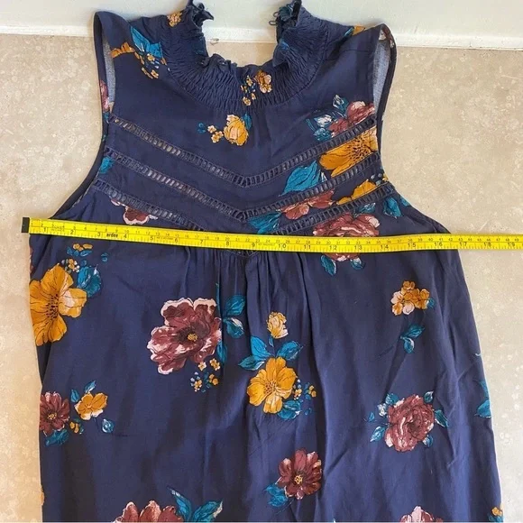 Xhilaration Purple Floral Women S Mock Neck Sleeveless Mini Shift Dress Bohemian - Picture 10 of 15